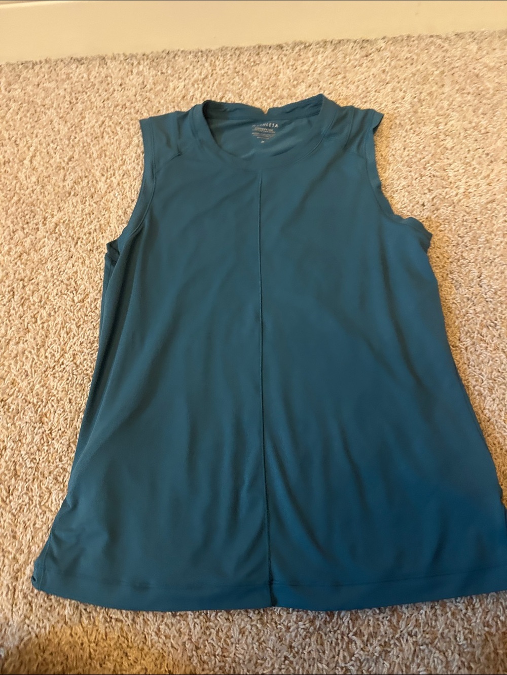 Athleta Teal Muscle Tank with Center Seam
